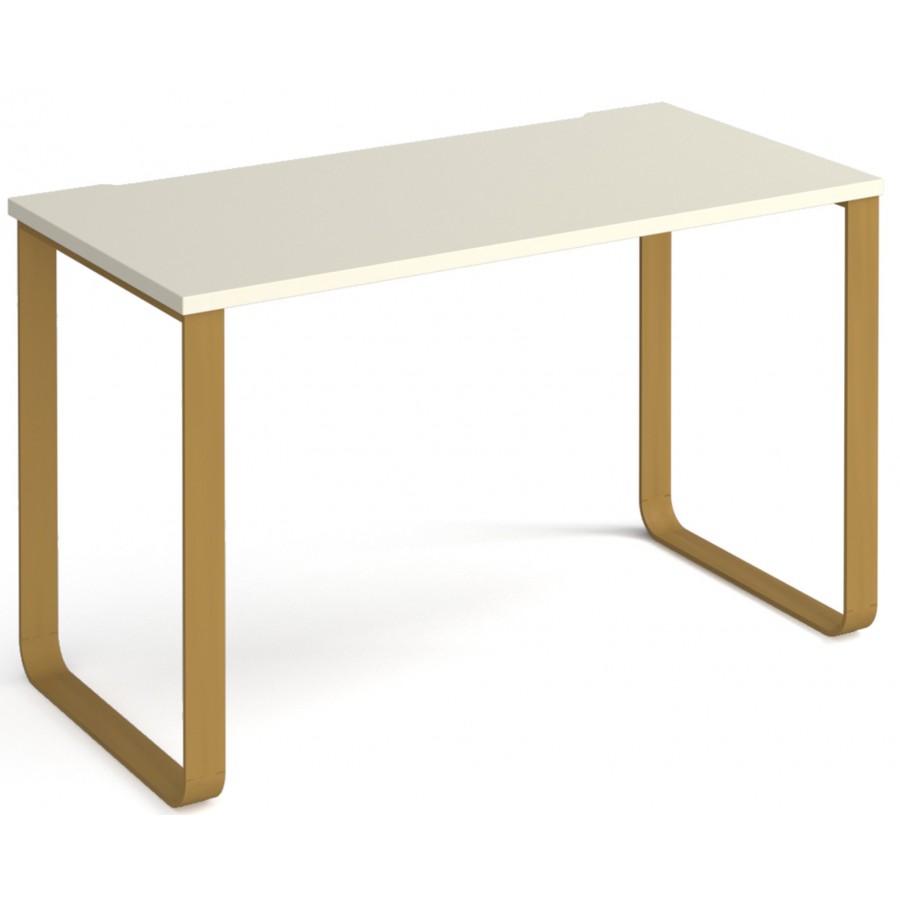 Cairo Straight Desk with Brass Sleigh Frames